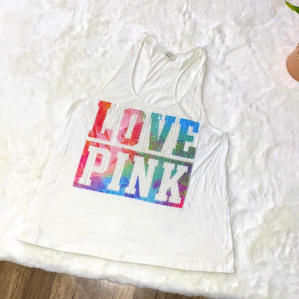 SOLD*** VS PINK • WATERCOLOR VIBES LOGO TANK TOP